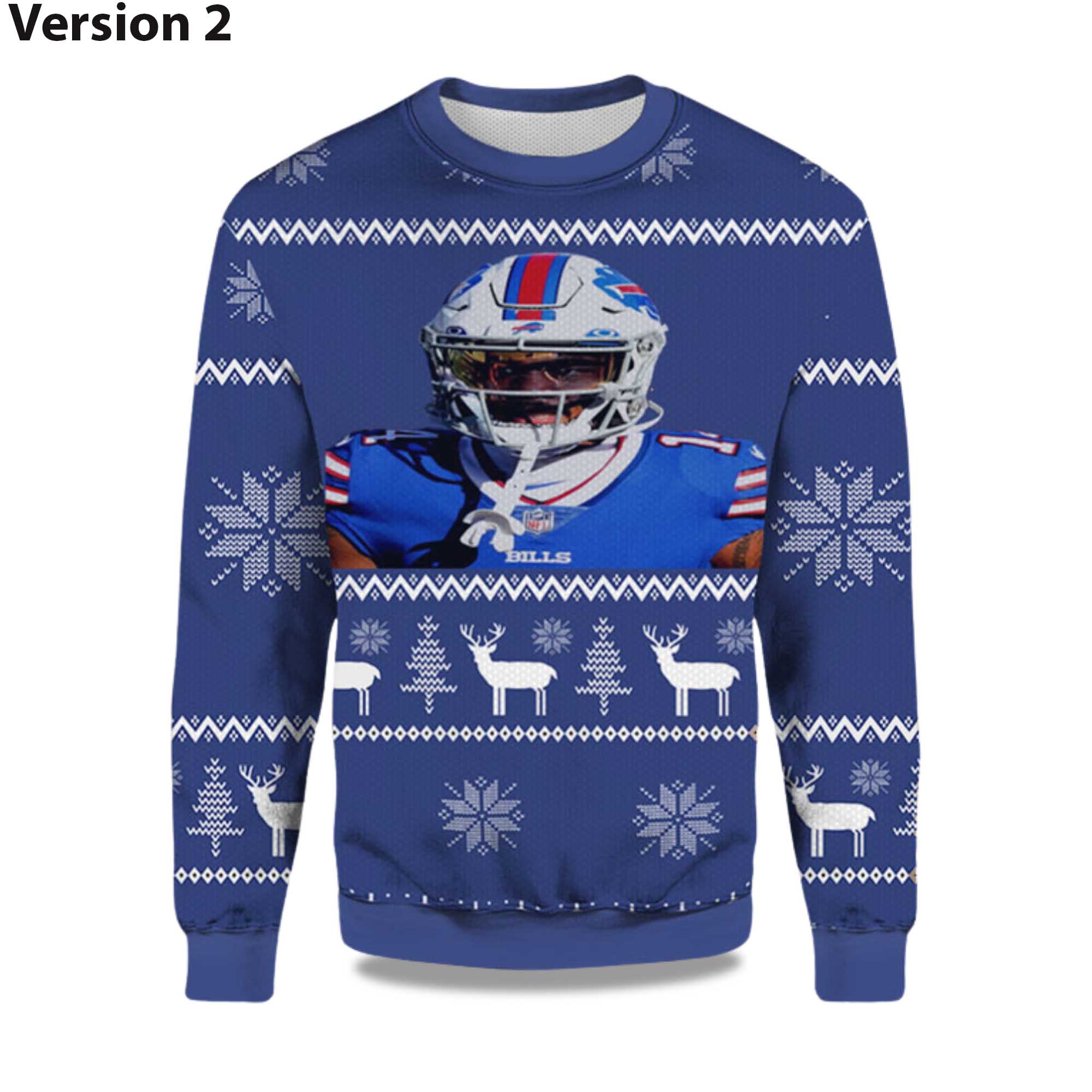 2025 Stefon Diggs Bills Ugly Christmas Sweater