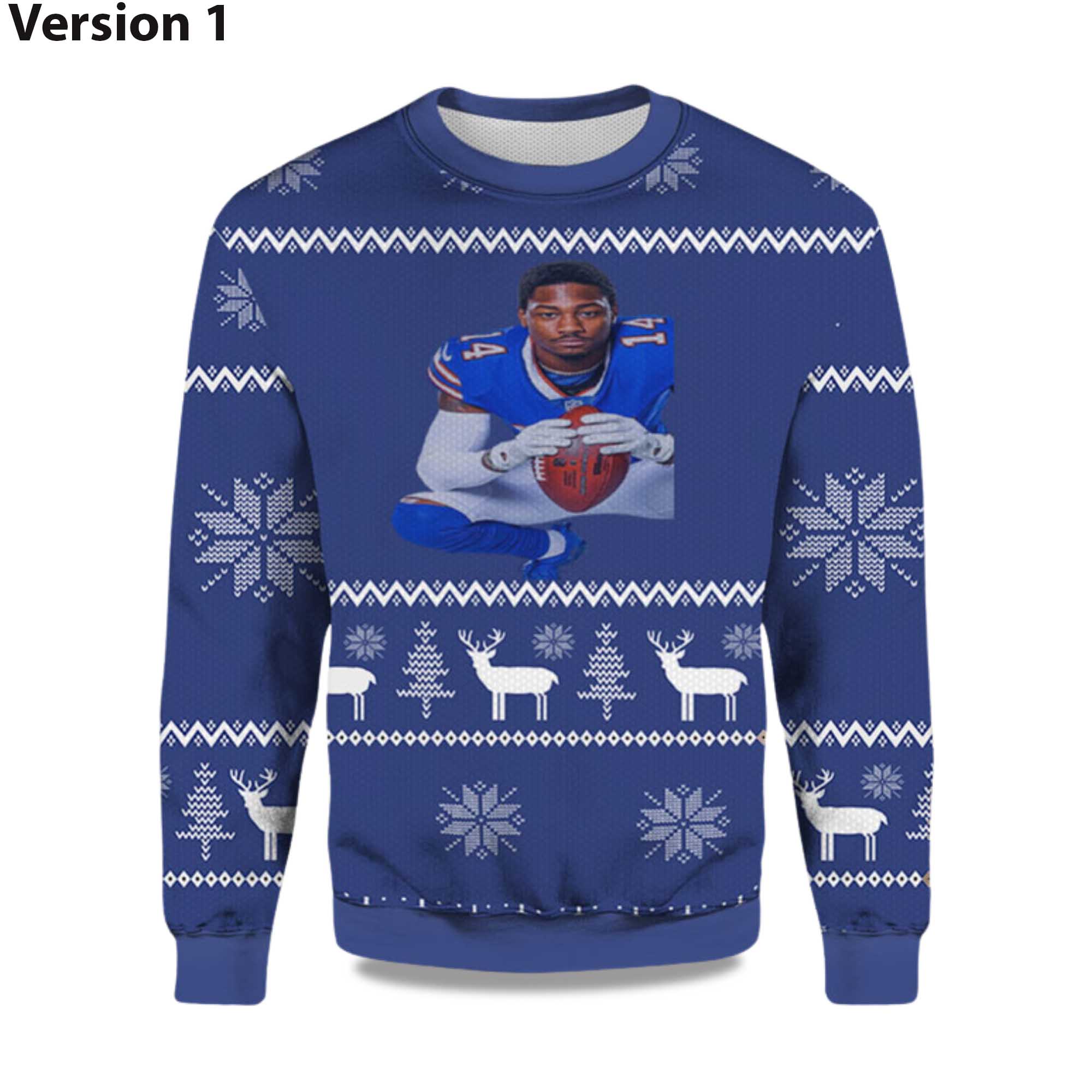 2025 Stefon Diggs Bills Ugly Christmas Sweater 2025 Stefon Diggs Bills Ugly Christmas Sweater