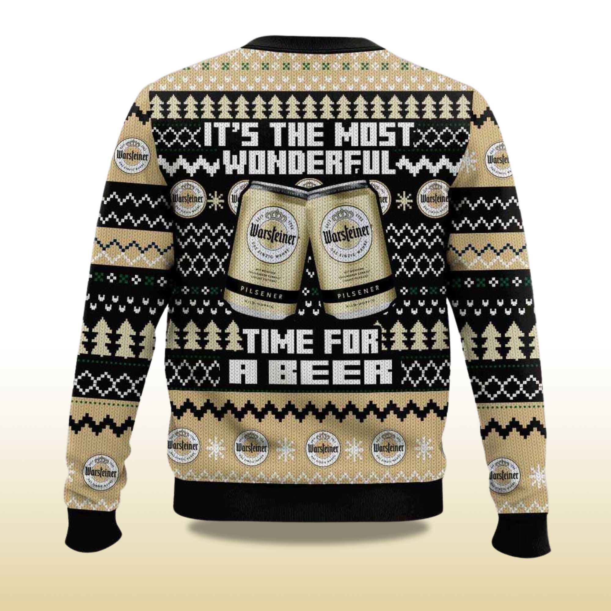 2025 Warsteiner Its The Most Wonderful Time For A Beer Christmas Ugly Sweater
