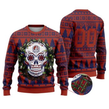 LIGA MX Atletico San Luis Special Sugar Skull Christmas Ugly Sweater