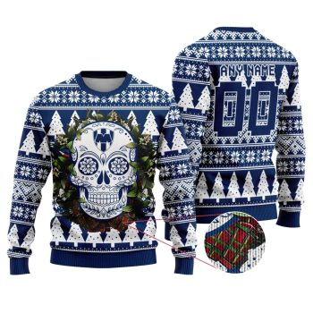 LIGA MX C.F. Monterrey Special Sugar Skull Christmas Ugly Sweater