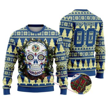 LIGA MX Club America Special Sugar Skull Christmas Ugly Sweater