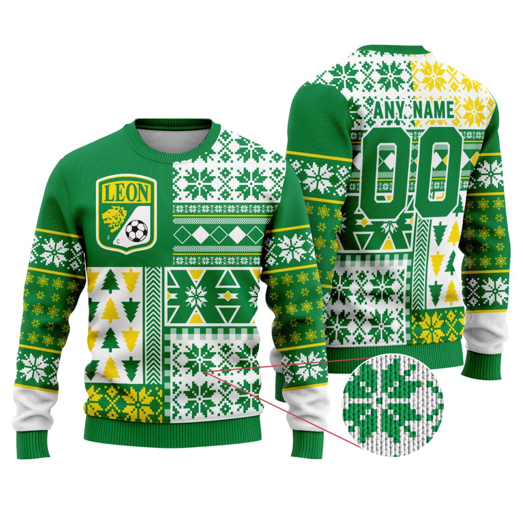 LIGA-MX-Club-Leon-Special-Christmas-Ugly-Sweater LIGA MX Club Leon Special Christmas Ugly Sweater