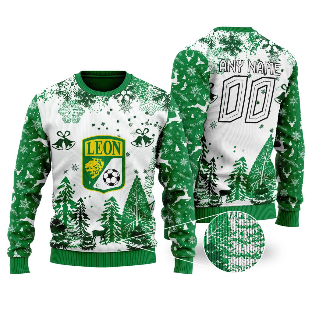 LIGA-MX-Club-Leon-Special-Christmas-Ugly-Sweater LIGA MX Club Leon Special Christmas Ugly Sweater