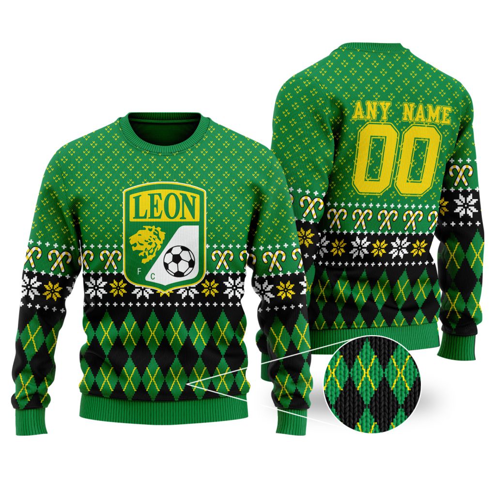 LIGA-MX-Club-Leon-Special-Christmas-Ugly-Sweater LIGA MX Club Leon Special Christmas Ugly Sweater