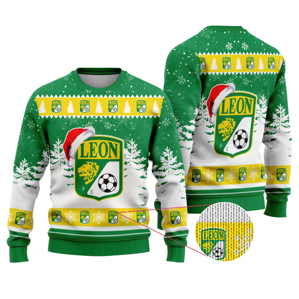 LIGA-MX-Club-Leon-Special-Christmas-Ugly-Sweater LIGA MX Club Leon Special Christmas Ugly Sweater
