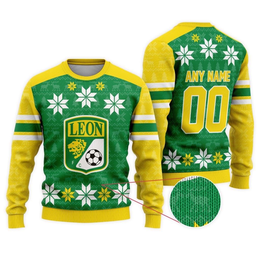 LIGA-MX-Club-Leon-Special-Christmas-Ugly-Sweater LIGA MX Club Leon Special Christmas Ugly Sweater