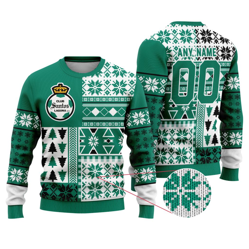 LIGA-MX-Club-Santos-Laguna-Special-Christmas-Ugly-Sweater LIGA MX Club Santos Laguna Special Christmas Ugly Sweater