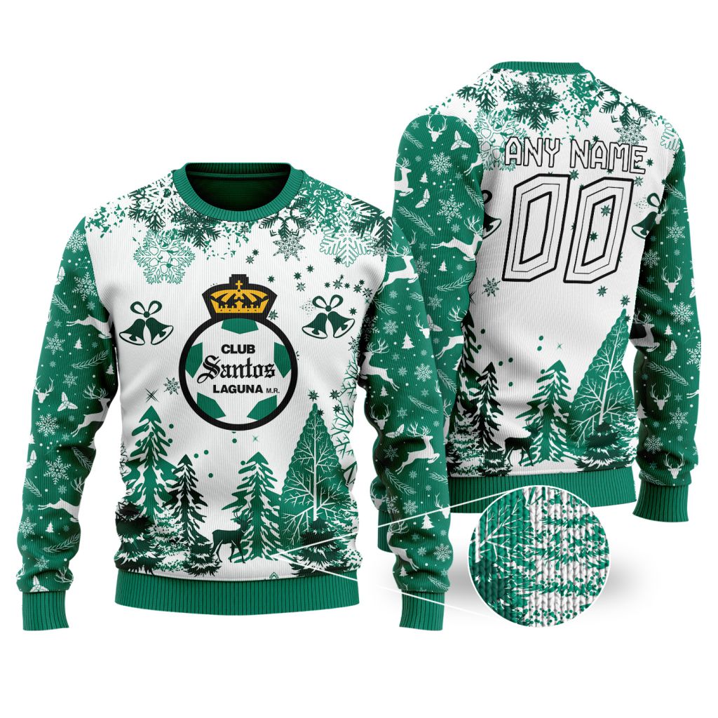 LIGA-MX-Club-Santos-Laguna-Special-Christmas-Ugly-Sweater LIGA MX Club Santos Laguna Special Christmas Ugly Sweater