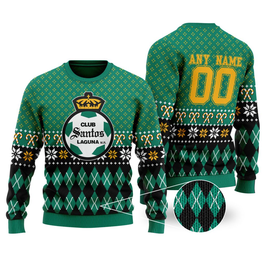 LIGA-MX-Club-Santos-Laguna-Special-Christmas-Ugly-Sweater LIGA MX Club Santos Laguna Special Christmas Ugly Sweater