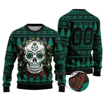LIGA MX Club Santos Laguna Special Sugar Skull Christmas Ugly Sweater