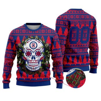 LIGA MX Cruz Azul Special Sugar Skull Christmas Ugly Sweater