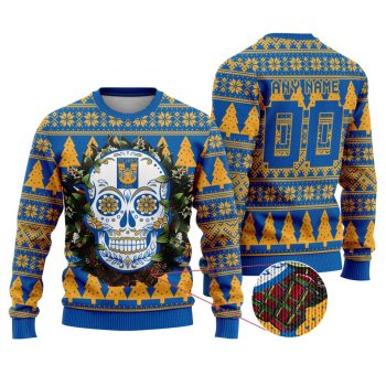 LIGA MX Tigres UANL Special Sugar Skull Christmas Ugly Sweater
