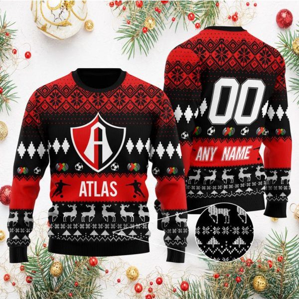 Liga-MX-Atlas-Personalized-NameNumber-Ugly-Sweater Liga MX Atlas Personalized Name/Number Ugly Sweater