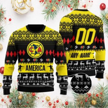 Liga MX Club America Personalized Name/Number Ugly Sweater