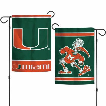 Miami Hurricanes 2 Sided Garden Flag Yard Banner Outdoor