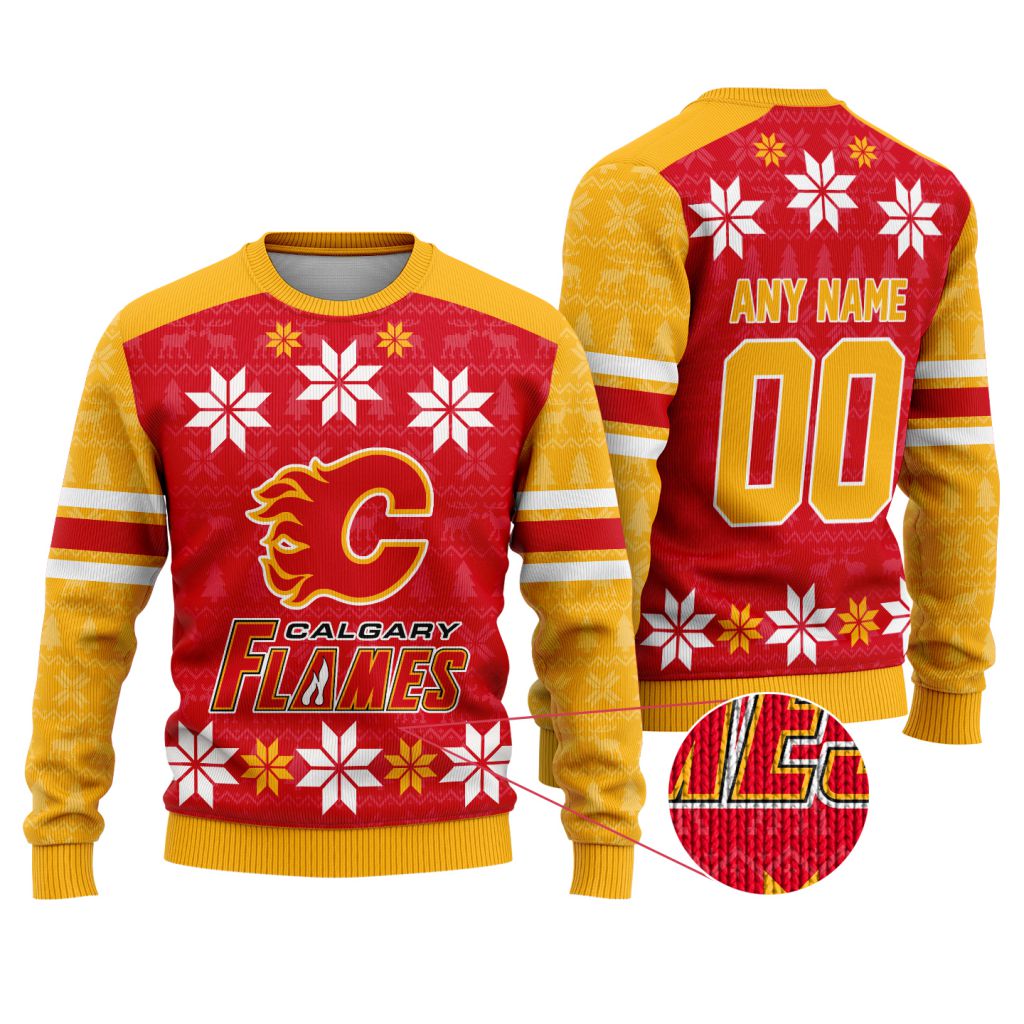 NHL-Calgary-Flames-Special-Ugly-Sweater-For-Christmas NHL Calgary Flames Special Ugly Sweater For Christmas