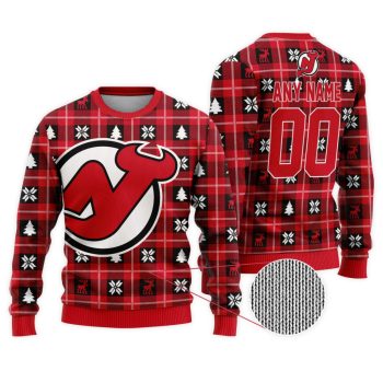 NHL New Jersey Devils Personalized Ugly Sweater For Christmas