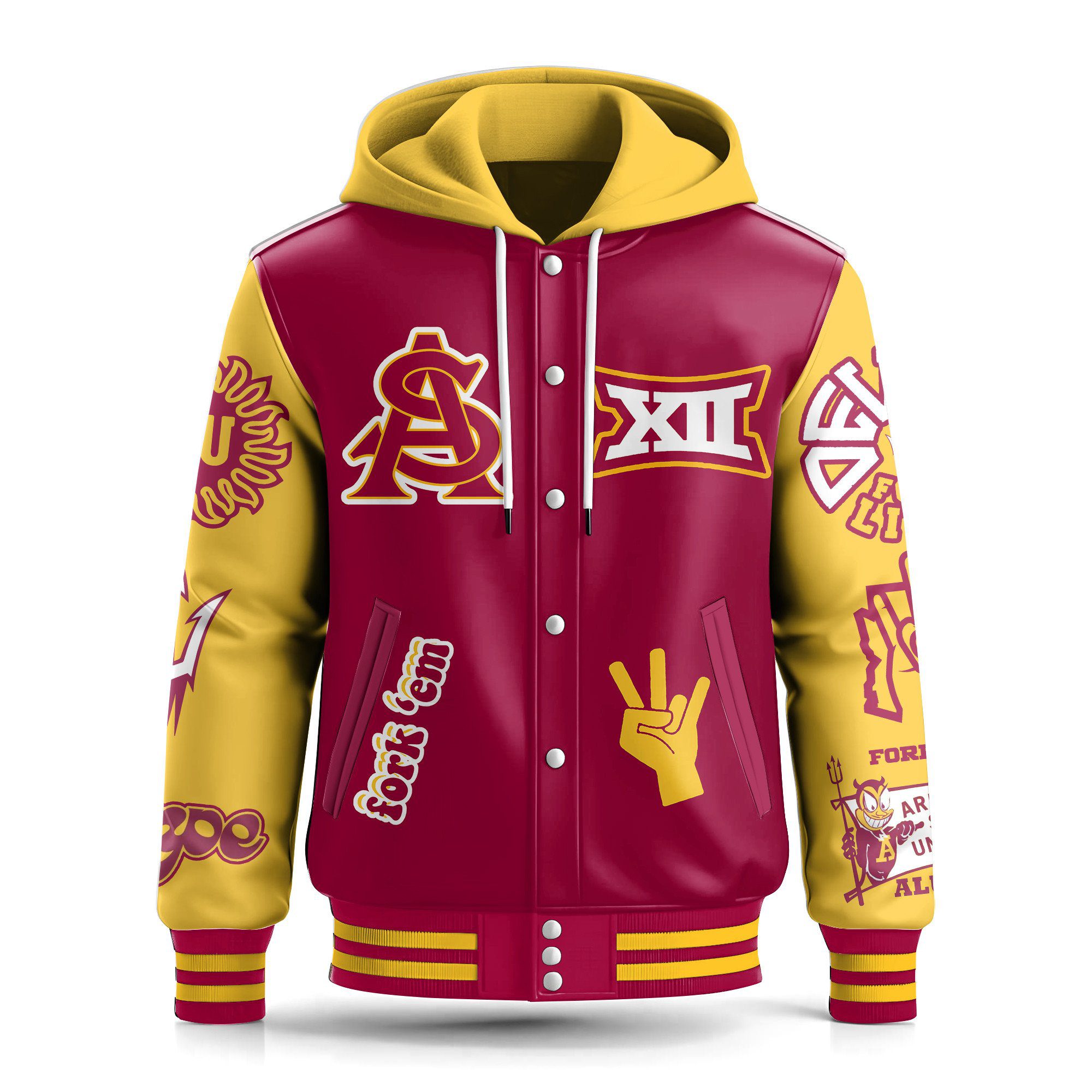 Arizona-State-Sun-Devils-Special-Hooded-Baseball-Jacket-Varsity-Jacket-CHB1248-1