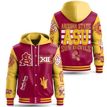 Arizona State Sun Devils Special Hooded Baseball Jacket Varsity Jacket CHB1248
