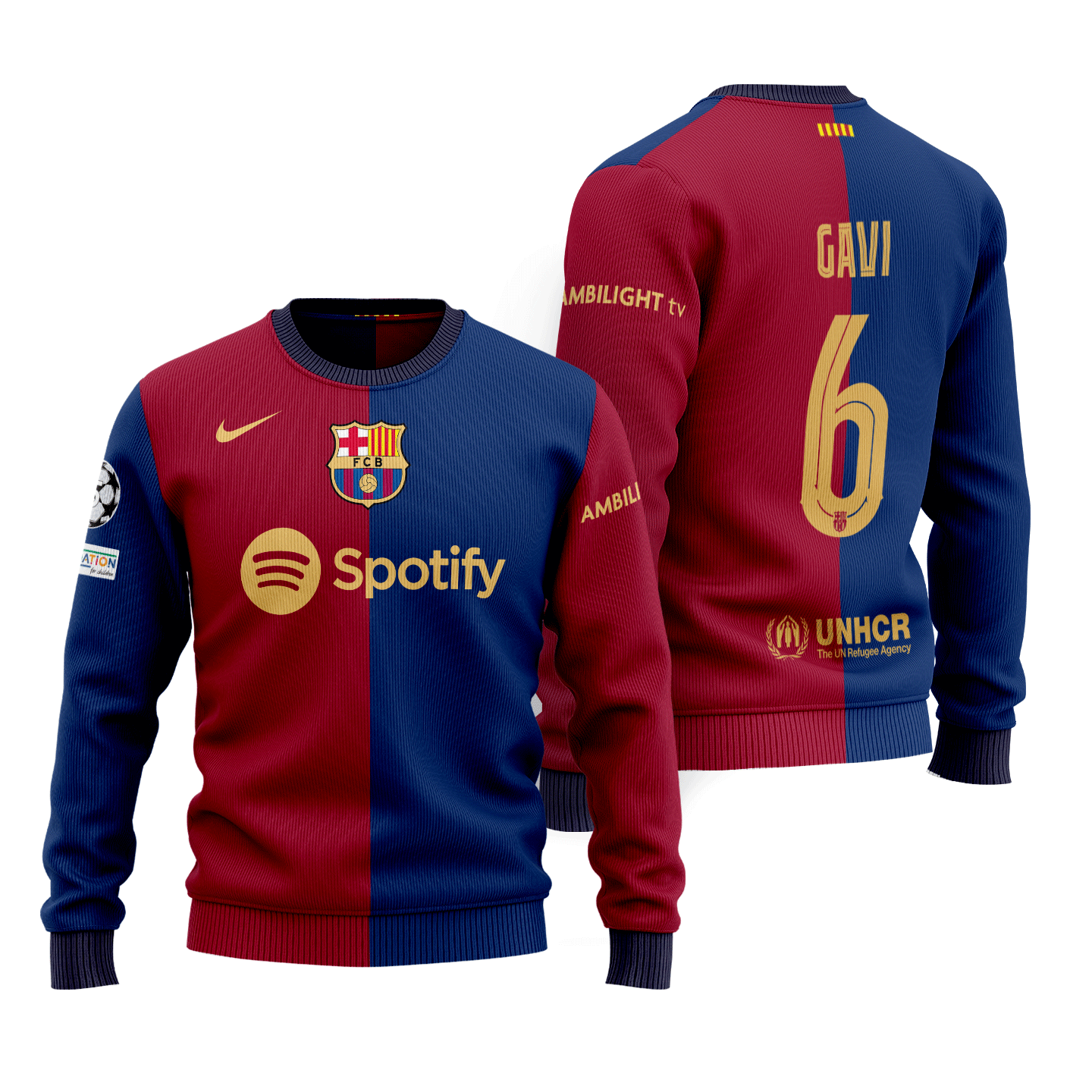 Barcelona-Home-Wool-Sweater-2425-Season-SCC1307 Barcelona Home Wool Sweater 24/25 Season SCC1307