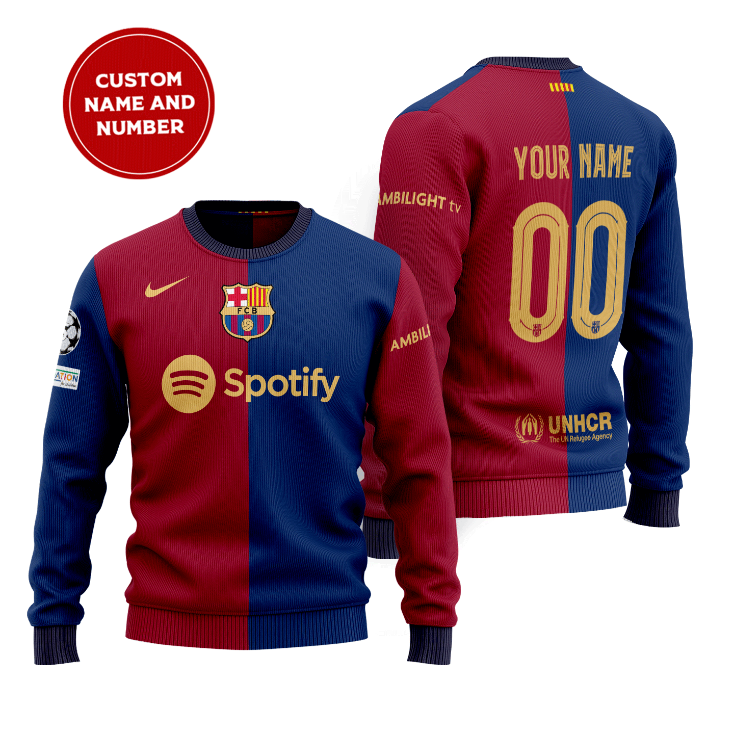 Barcelona-Home-Wool-Sweater-2425-Season-SCC1311 Barcelona Home Wool Sweater 24/25 Season SCC1311