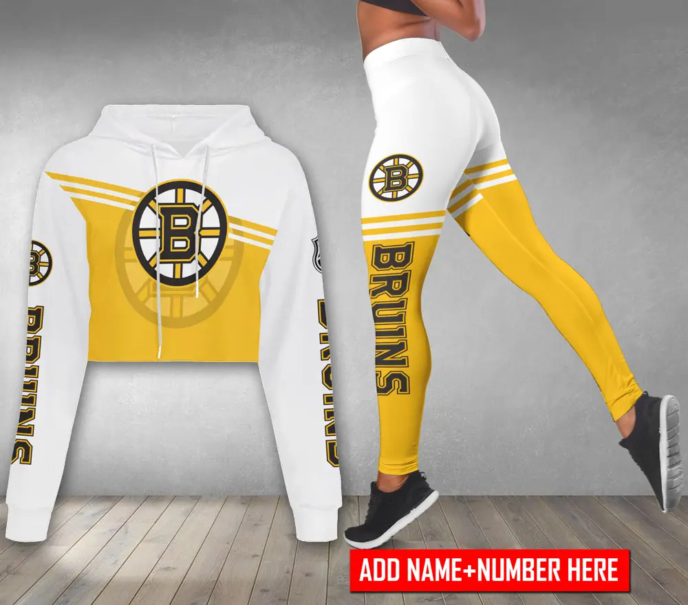 Boston-Bruins-Personalized-Combo-Croptop-Hoodie-And-Leggings-CHL1147 Boston Bruins Personalized Combo Croptop Hoodie And Leggings CHL1147