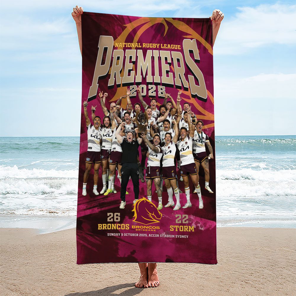 Brisbane-Broncos-Rectangle-Beach-Towel-TWG1043 Brisbane Broncos Rectangle Beach Towel TWG1043