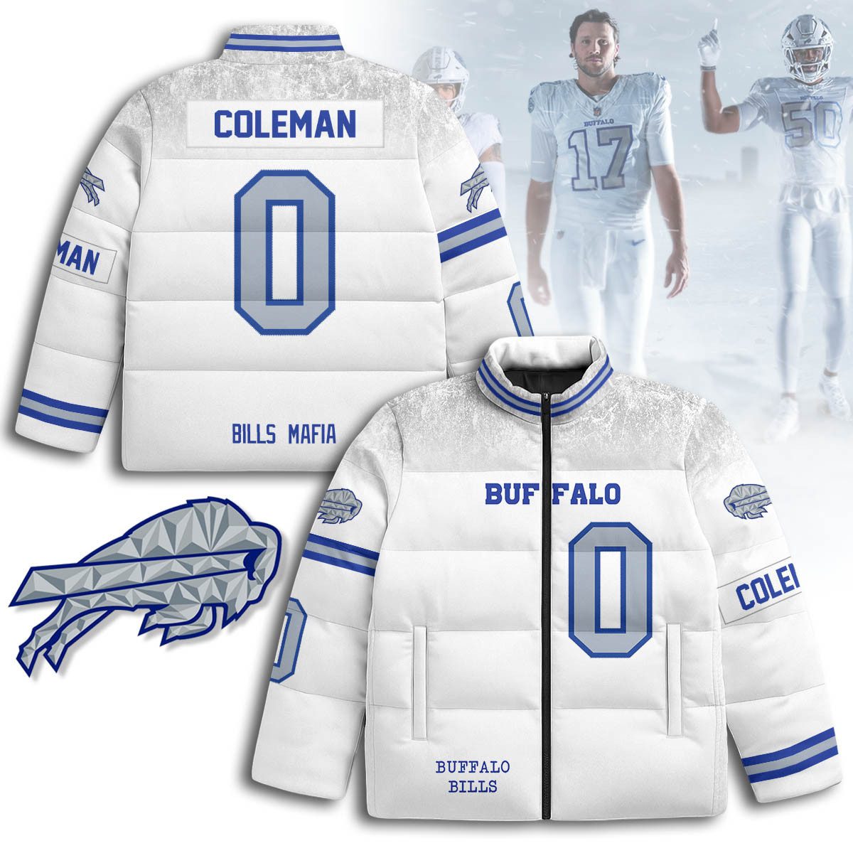 Buffalo-Bills-Rivalry-Series-Stand-Collar-Puffer-Jacket-Keon-Coleman-0 Buffalo Bills Rivalry Series Stand Collar Puffer Jacket - Keon Coleman - 0
