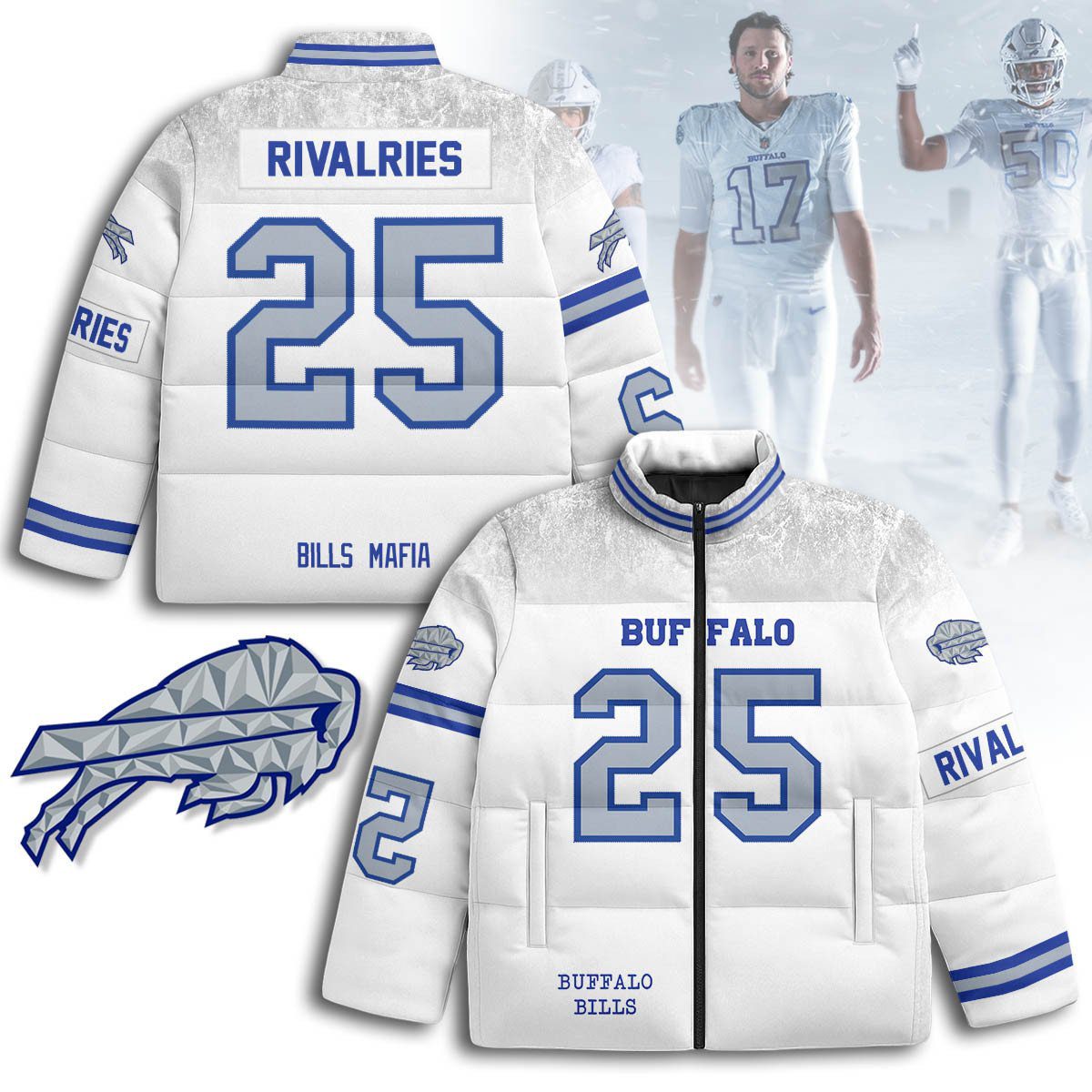 Buffalo-Bills-Rivalry-Series-Stand-Collar-Puffer-Jacket-Rivalries-25 Buffalo Bills Rivalry Series Stand Collar Puffer Jacket - Rivalries - 25