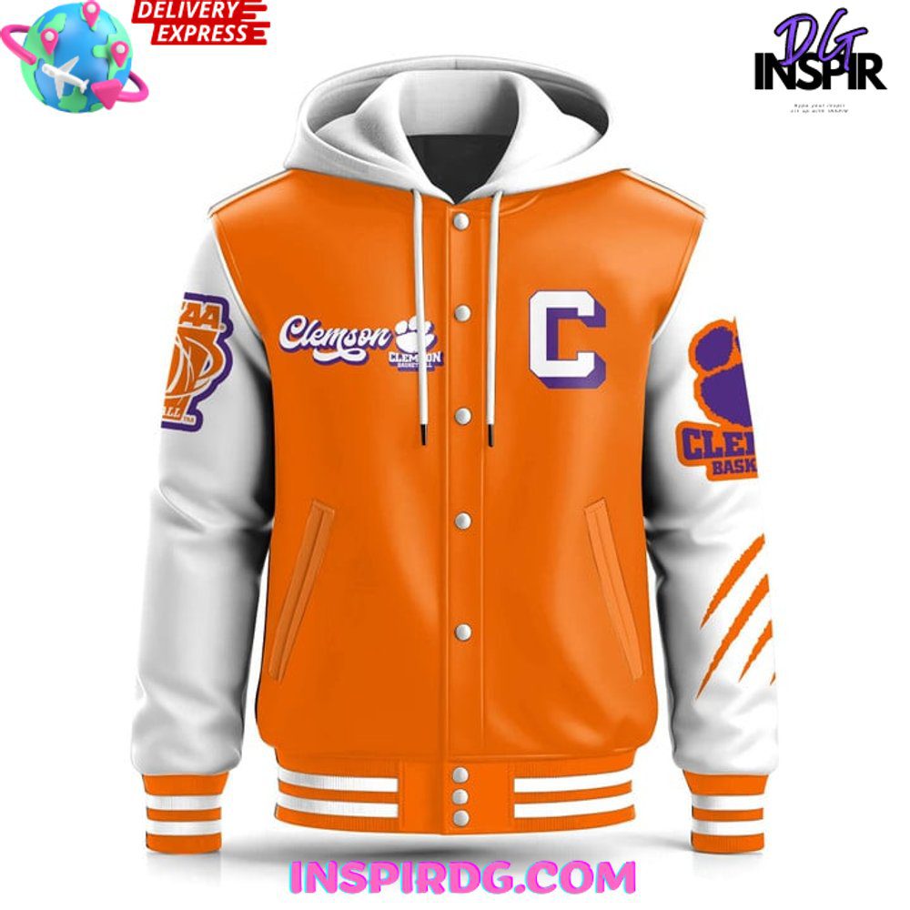 Clemson-Tigers-Basketball-Limited-Hooded-Baseball-Jacket-Varsity-Jacket-CHB1053-2
