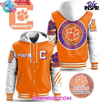 Clemson Tigers Basketball Limited Hooded Baseball Jacket Varsity Jacket CHB1053