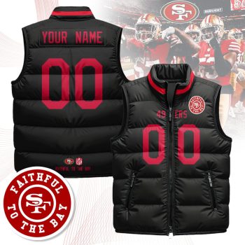 Custom San Francisco 49ers Unisex Puffer Vest Sleeveless Down JacketV1 - Black