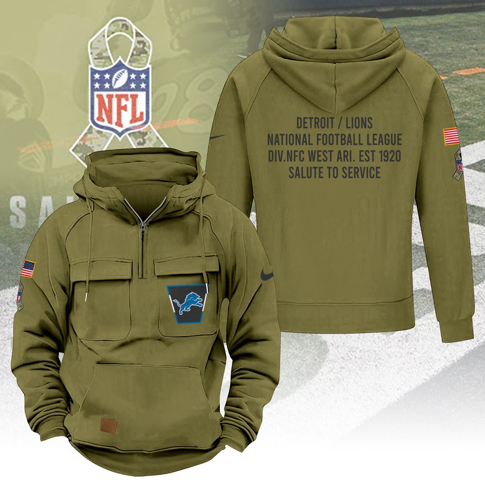 Detroit-Lions-2025-Salute-to-Service-Military-Green-Vintage-Quarter-Zip-Hoodie-1