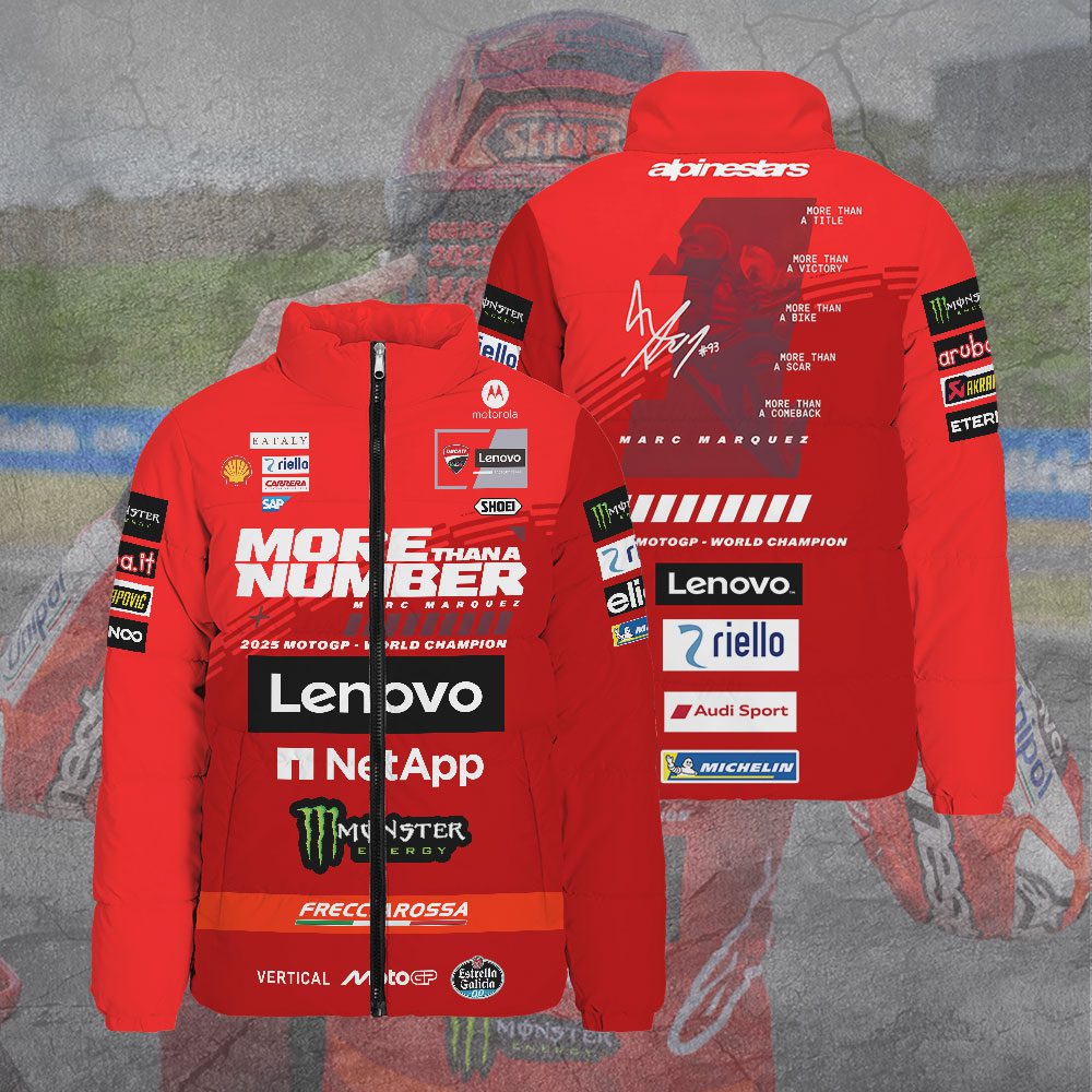 Ducati-Lenovo-Team-x-Marc-Marquez-3D-Stand-Collar-Puffer-Jacket Ducati Lenovo Team x Marc Marquez 3D Stand Collar Puffer Jacket