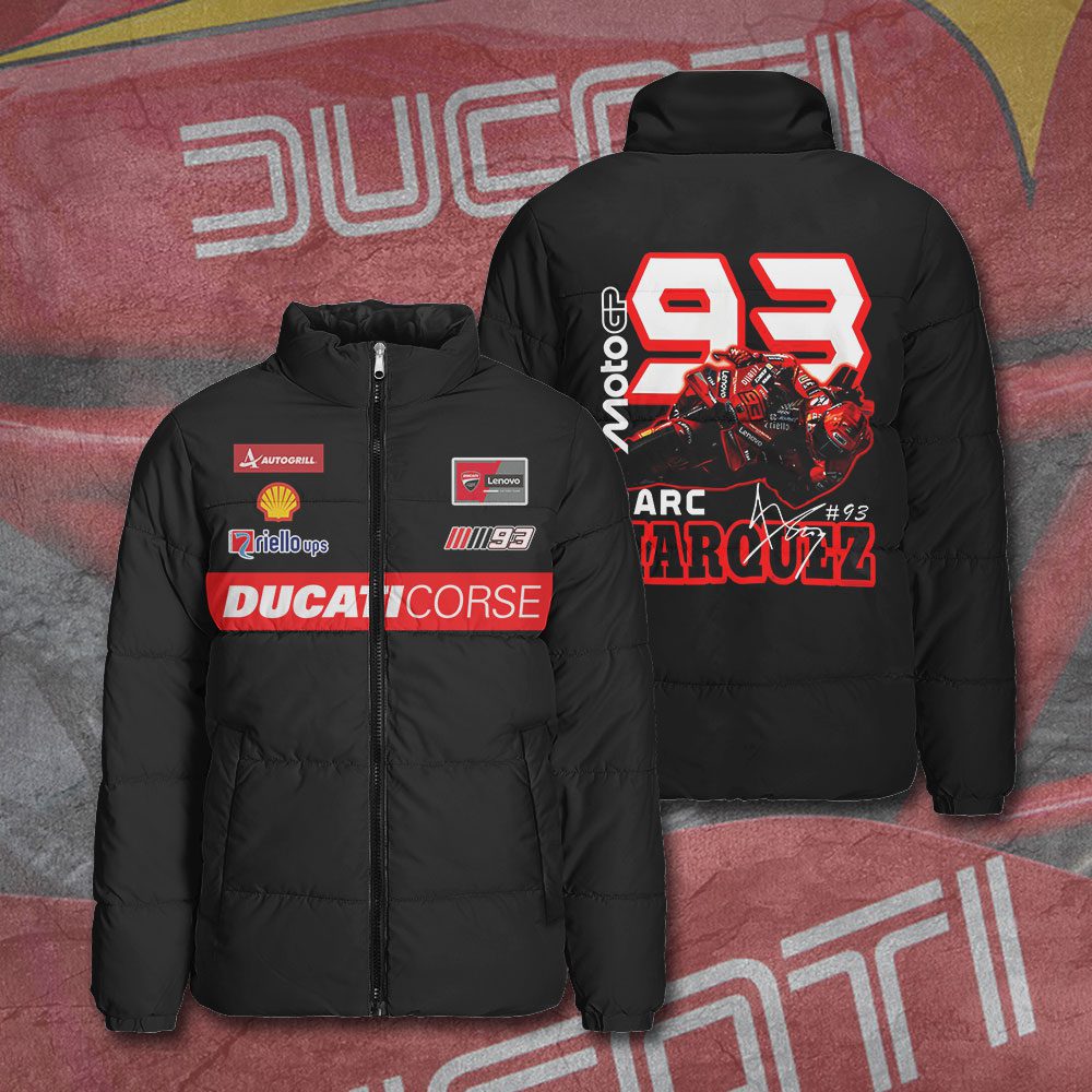 Ducati-Lenovo-Team-x-Marc-Marquez-3D-Stand-Collar-Puffer-Jacket Ducati Lenovo Team x Marc Marquez 3D Stand Collar Puffer Jacket