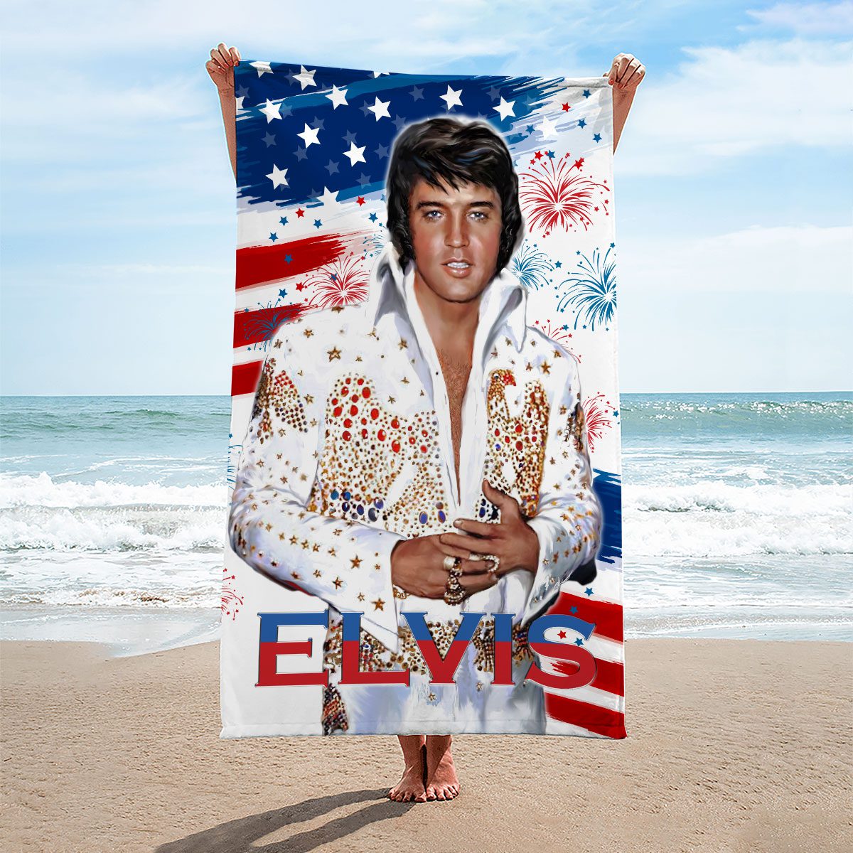 Elvis-Presley-Rectangle-Beach-Towel-TWG1142 Elvis Presley Rectangle Beach Towel TWG1142