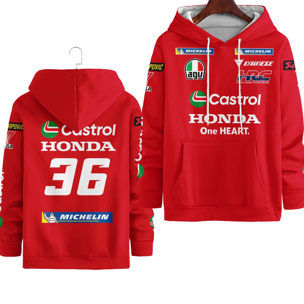 Honda-HRC-Castrol-Personalized-Unisex-Performance-Hoodie Honda HRC Castrol Personalized Unisex Performance Hoodie