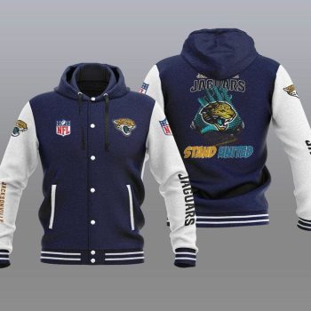 Jacksonville Jaguars Hooded Button Jacket Varsity Jacket with Hood - Navy