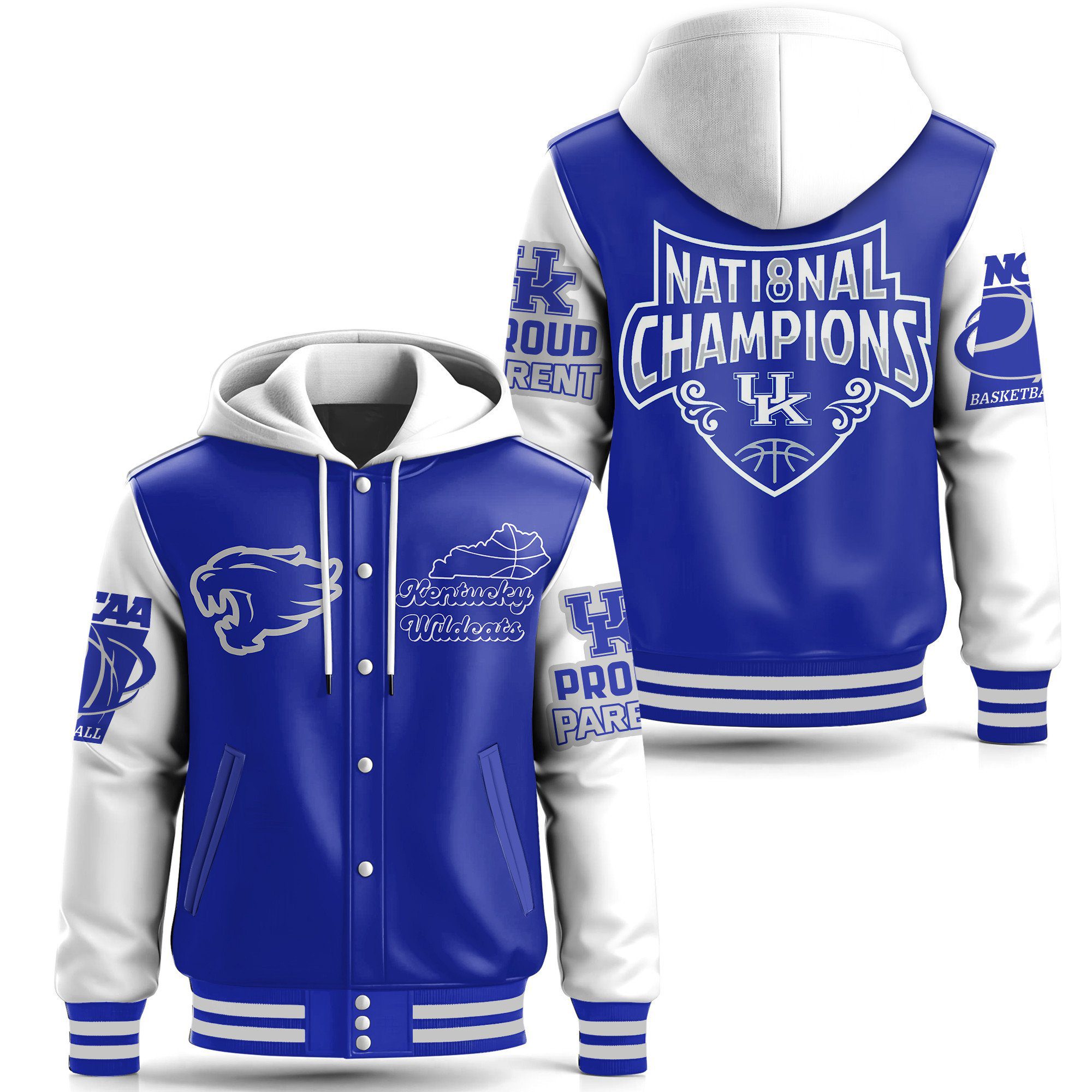 Kentucky-Wildcats-Special-Hooded-Baseball-Jacket-Varsity-Jacket-CHB1257 Kentucky Wildcats Special Hooded Baseball Jacket Varsity Jacket CHB1257