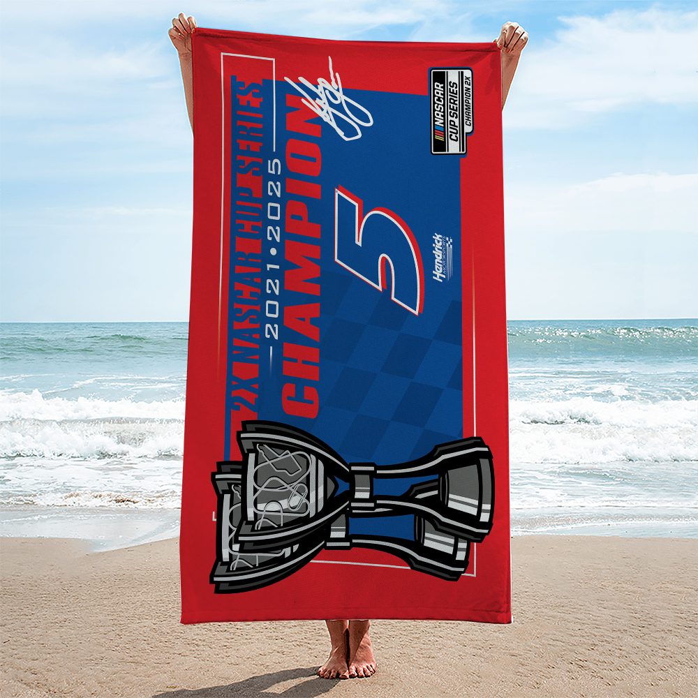 Kyle-Larson-2025-NASCAR-Cup-Series-Champion-Rectangle-Beach-Towel-TWG1001-1
