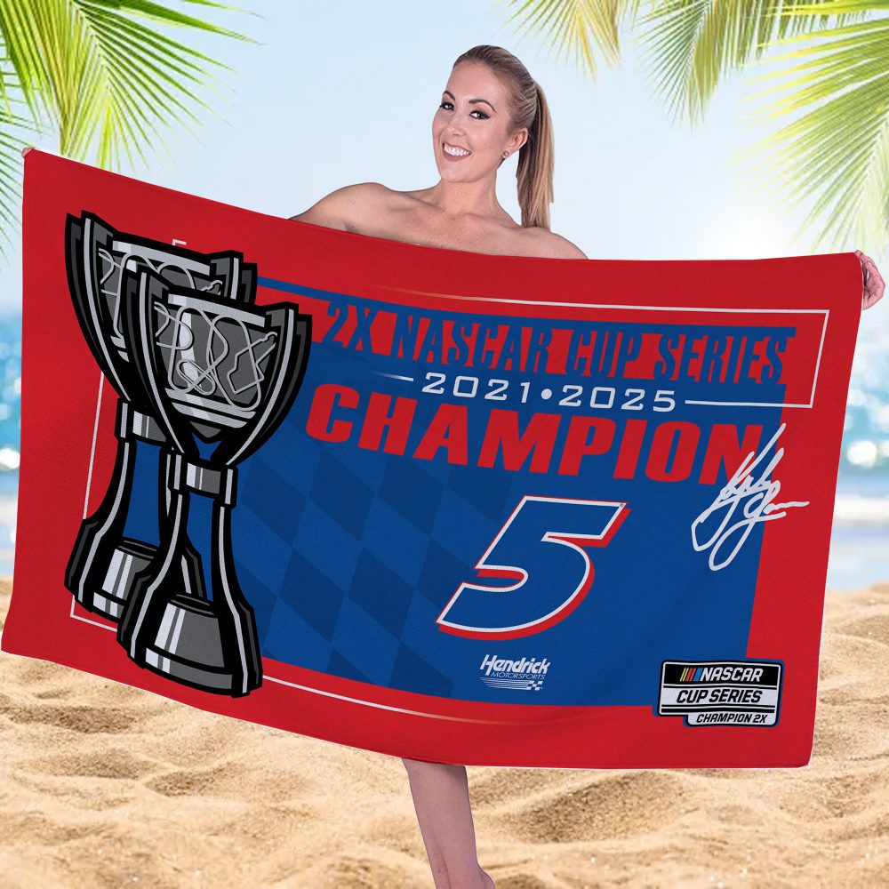 Kyle-Larson-2025-NASCAR-Cup-Series-Champion-Rectangle-Beach-Towel-TWG1001 Kyle Larson 2025 NASCAR Cup Series Champion Rectangle Beach Towel TWG1001