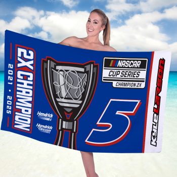 Kyle Larson 2025 NASCAR Cup Series Champion Rectangle Beach Towel TWG1022