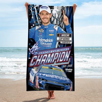 Kyle Larson 2025 NASCAR Cup Series Champion Rectangle Beach Towel TWG1023