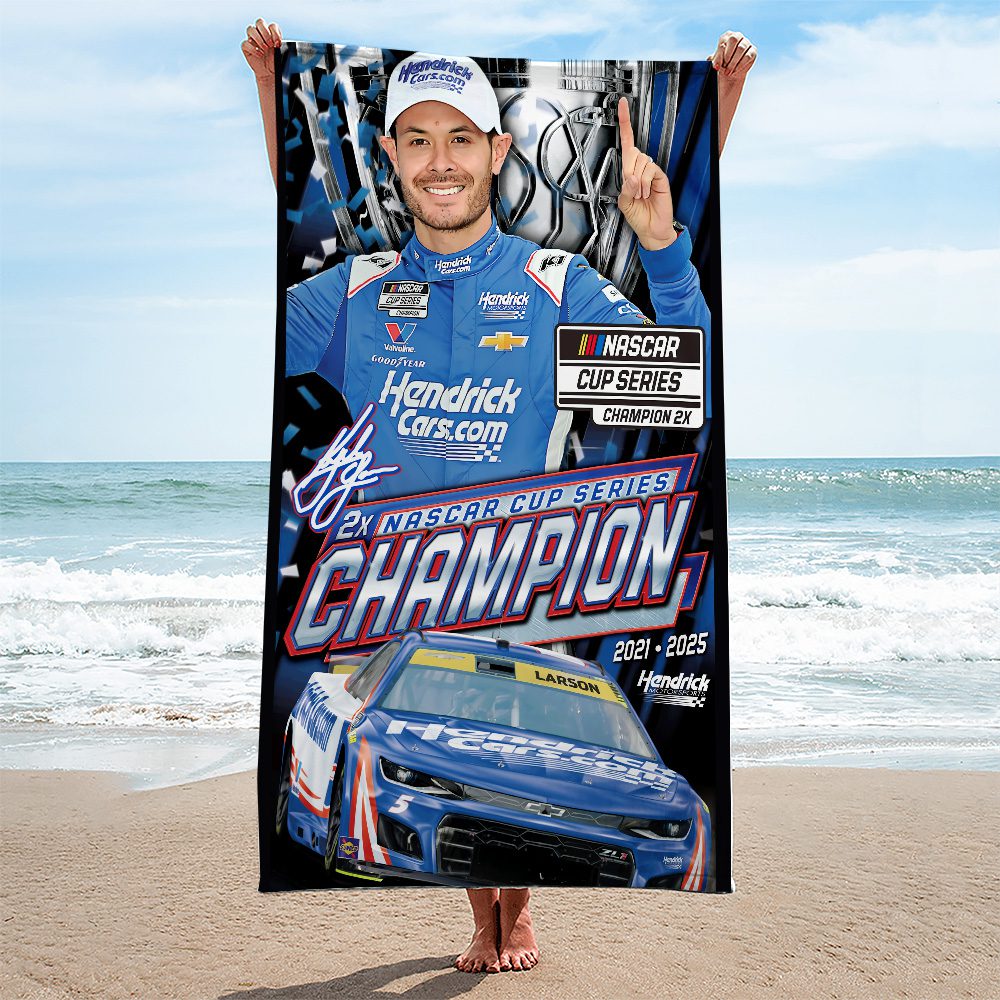 Kyle-Larson-2025-NASCAR-Cup-Series-Champion-Rectangle-Beach-Towel-TWG1023 Kyle Larson 2025 NASCAR Cup Series Champion Rectangle Beach Towel TWG1023