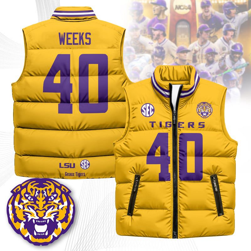 LSU-Tigers-Unisex-Puffer-Vest-Sleeveless-Down-Jacket-Yellow-Whit-Weeks-40 LSU Tigers Unisex Puffer Vest Sleeveless Down Jacket- Yellow / Whit Weeks - 40
