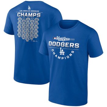 Los Angeles Dodgers 2025 World Series Champions Jersey Roster T-Shirt - Royal