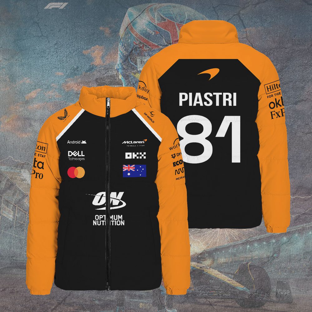 McLaren-x-Oscar-Piastri-3D-Stand-Collar-Puffer-Jacket McLaren x Oscar Piastri 3D Stand Collar Puffer Jacket