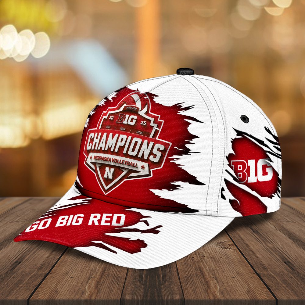Nebraska-Cornhuskers-Womens-Volleyball-2025-Big-Ten-Champions-Classic-Cap-NDT1136-2
