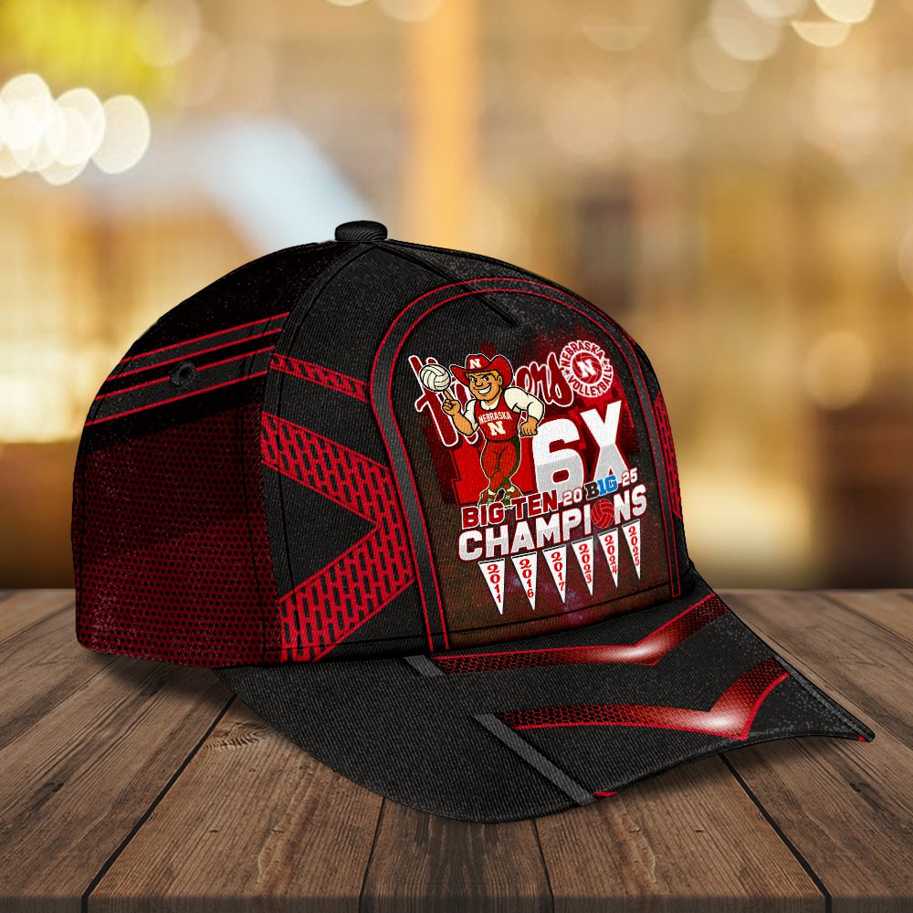 Nebraska-Cornhuskers-Womens-Volleyball-2025-Big-Ten-Champions-Classic-Cap-NDT1138-1